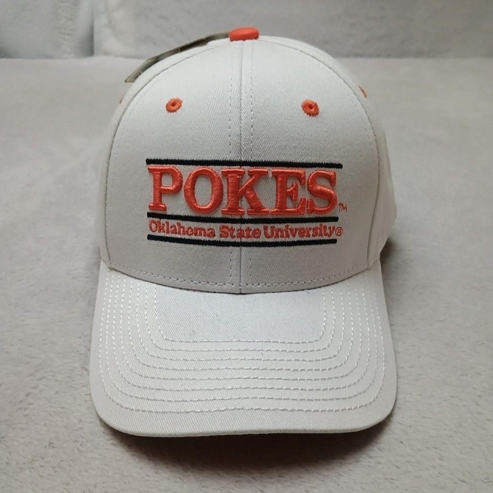 Oklahoma State Cowboys Triple Bar Hat Cap Snap Back Men White Y2K NCAA The Game